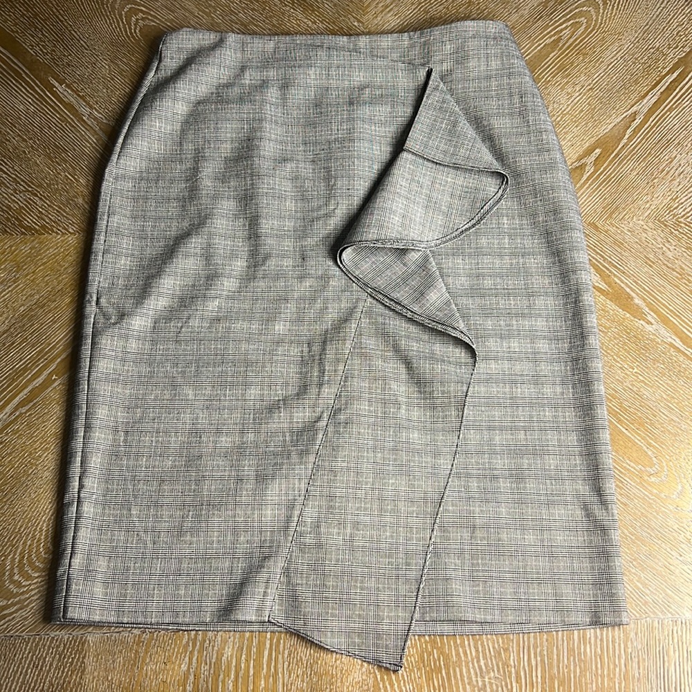 1. STATE MIDI Grey Front Flutter Skirt 8